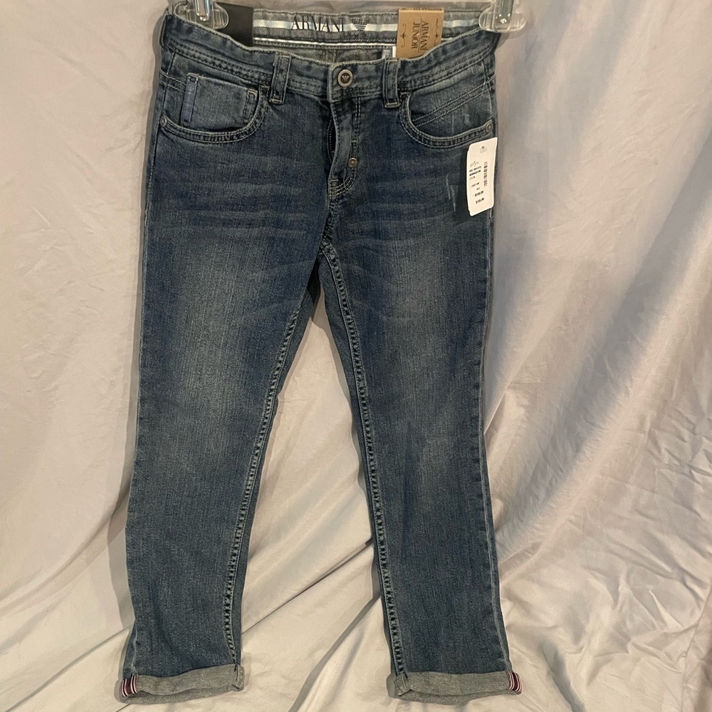 NWT ARMANI Junior Girls Denim Jeans SIZE 8A Pants Blue  NEW